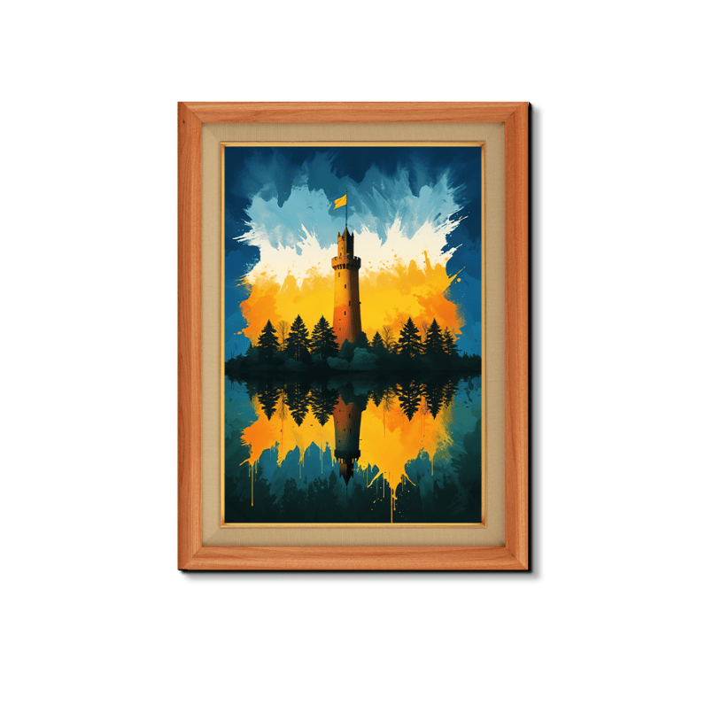 Fort With Flashing Colors Wood Print Wall Art 18x23 Inches