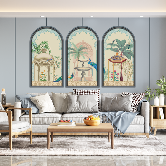 Set of 3 Enormous Heritage Wood Print Wall Art