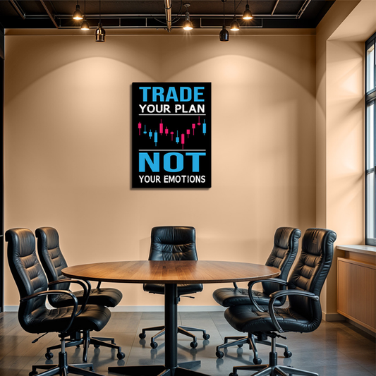 Trade Your Plan Not Emotions Wood Print Wall Art