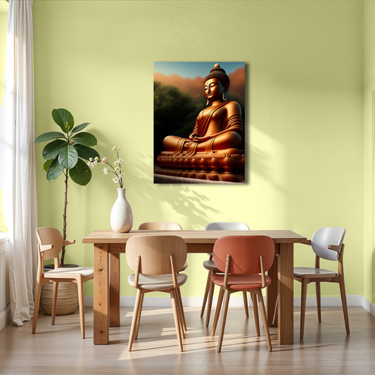 Buddha Meditating in Nature Wood Print Wall Art