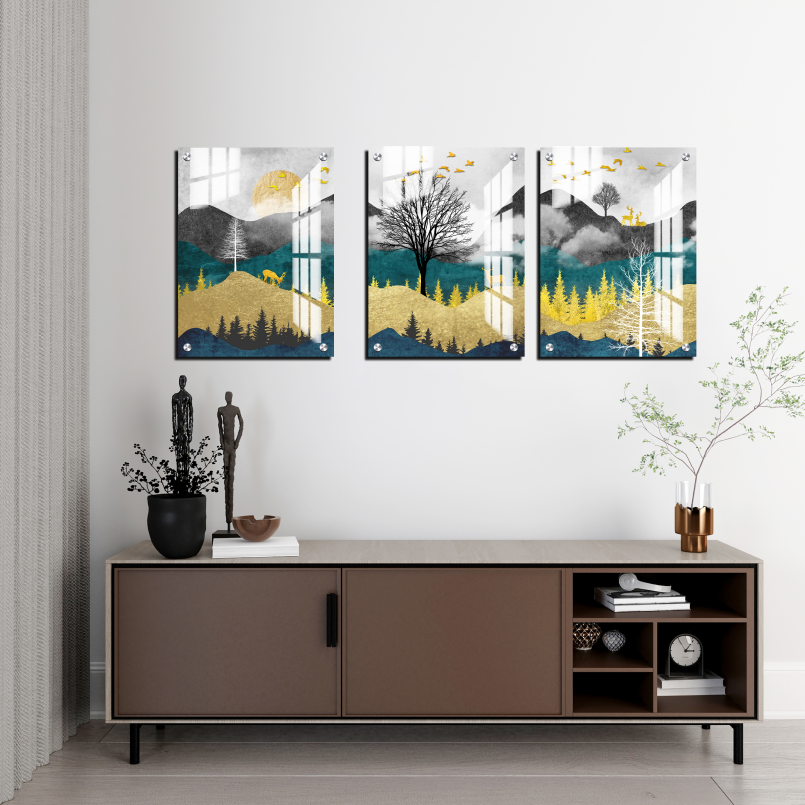 Landscape Wood Print Wall Art Set of 3