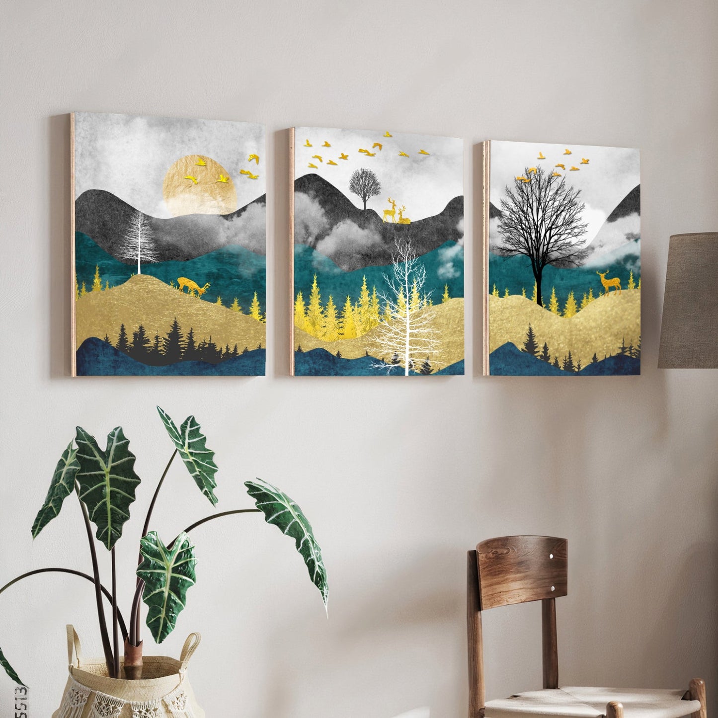 Landscape Wood Print Wall Art Set of 3