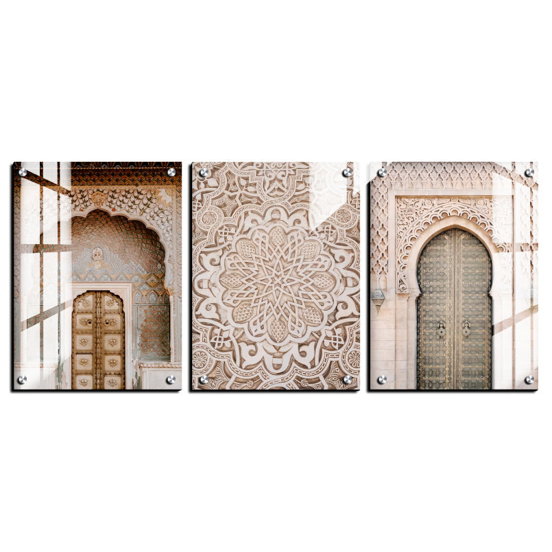 Morocco Wood Print Wall Art Set of 3