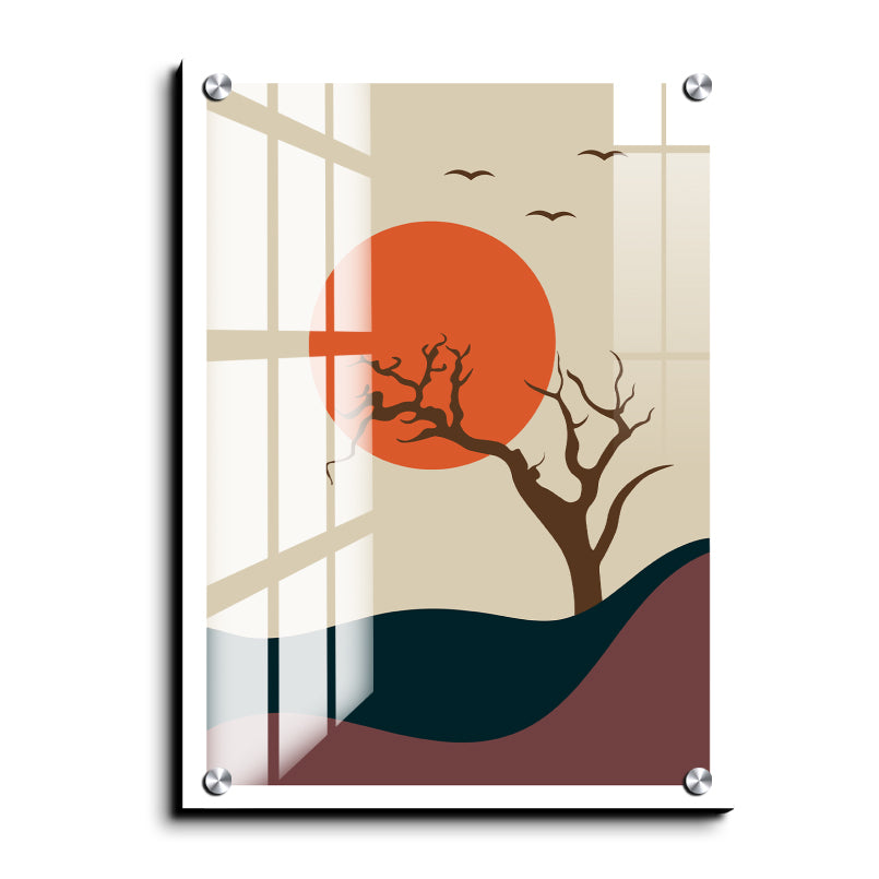 Morning Boho Beige Wood Print Wall Art