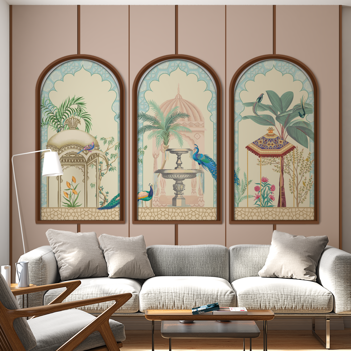 Set of 3 Enormous Heritage Wood Print Wall Art