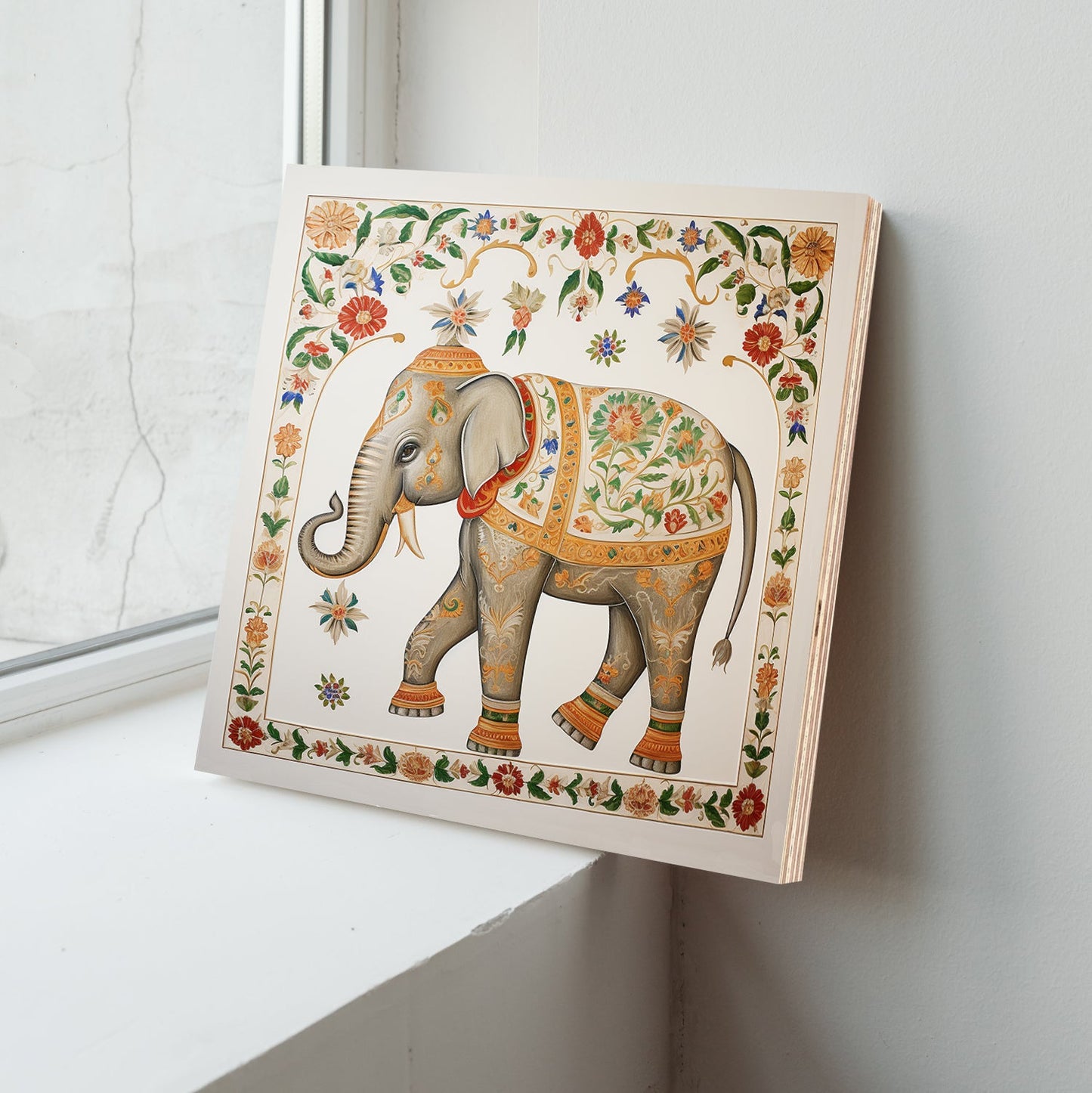 Elephant Wood Print Wall Art For Prosperity and Luck
