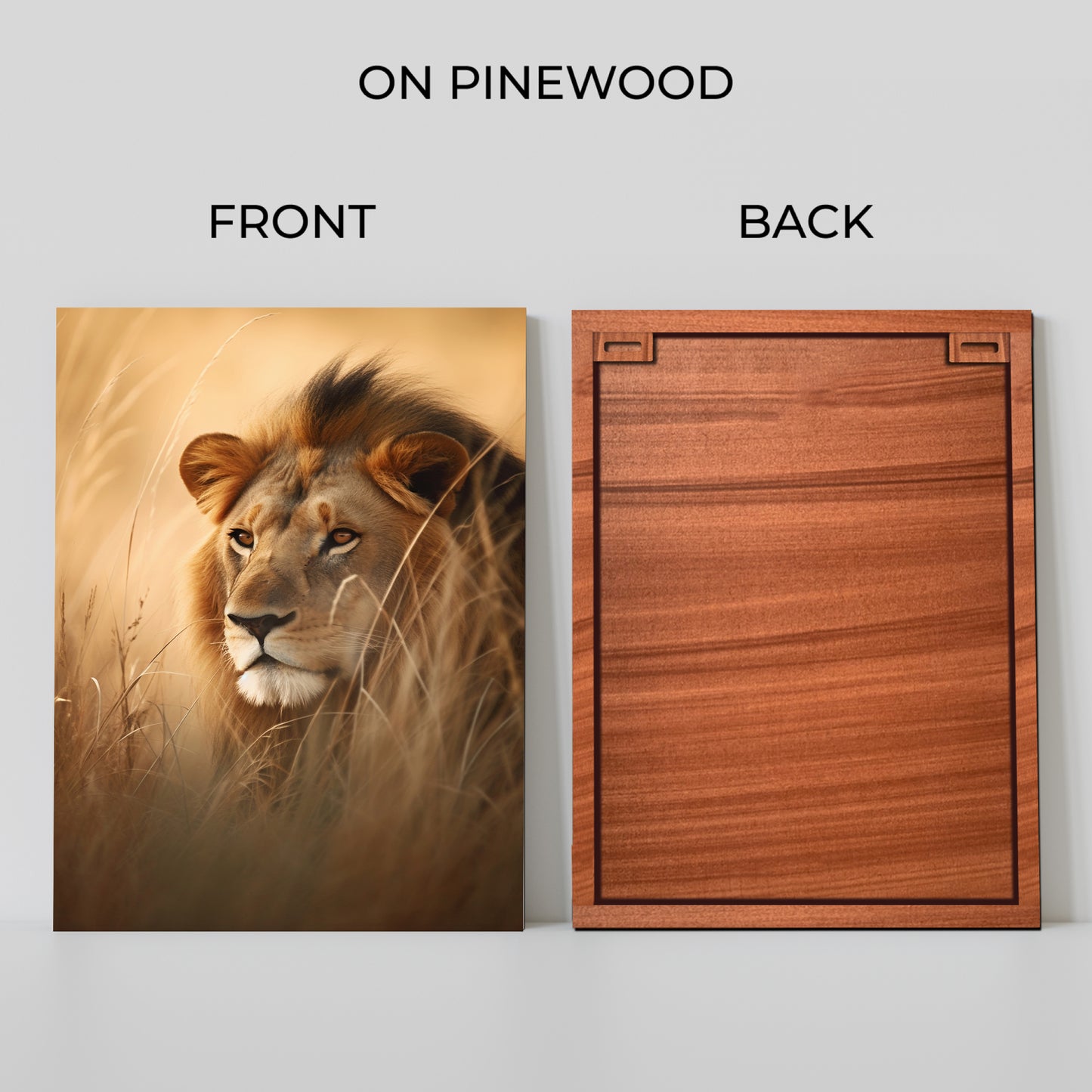 Lion Face Wood Print Wall Art