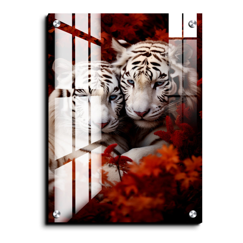 Tiger Couple Wood Print Wall Art