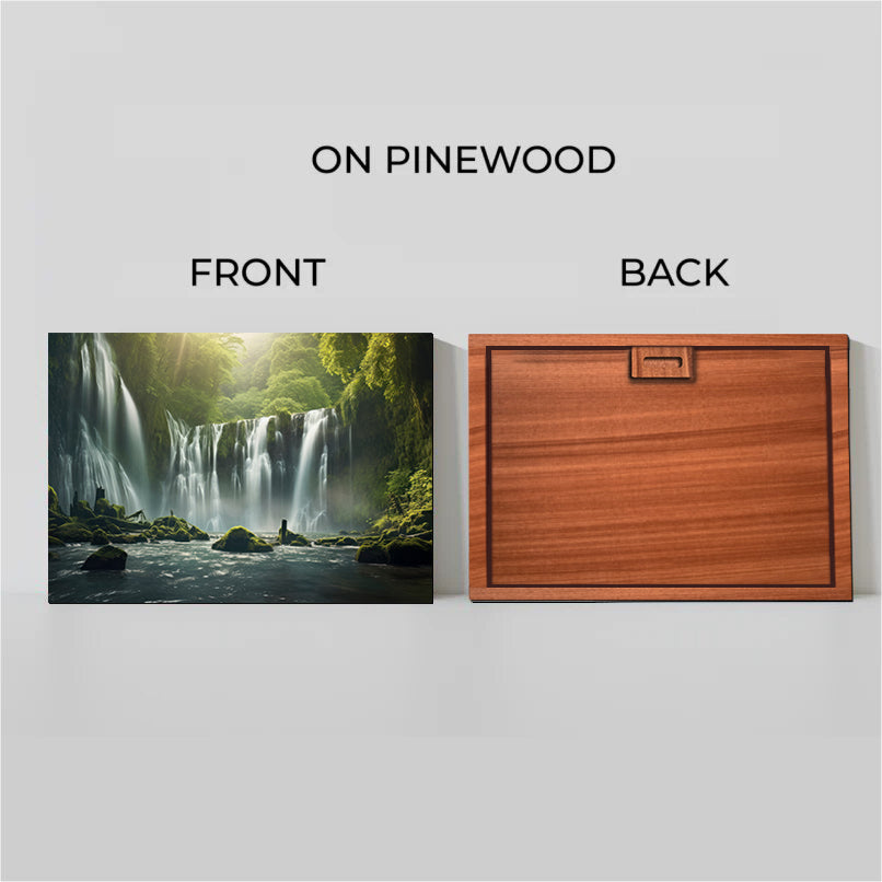 Beautiful Waterfall Landscape Wood Print Vastu Wall Art