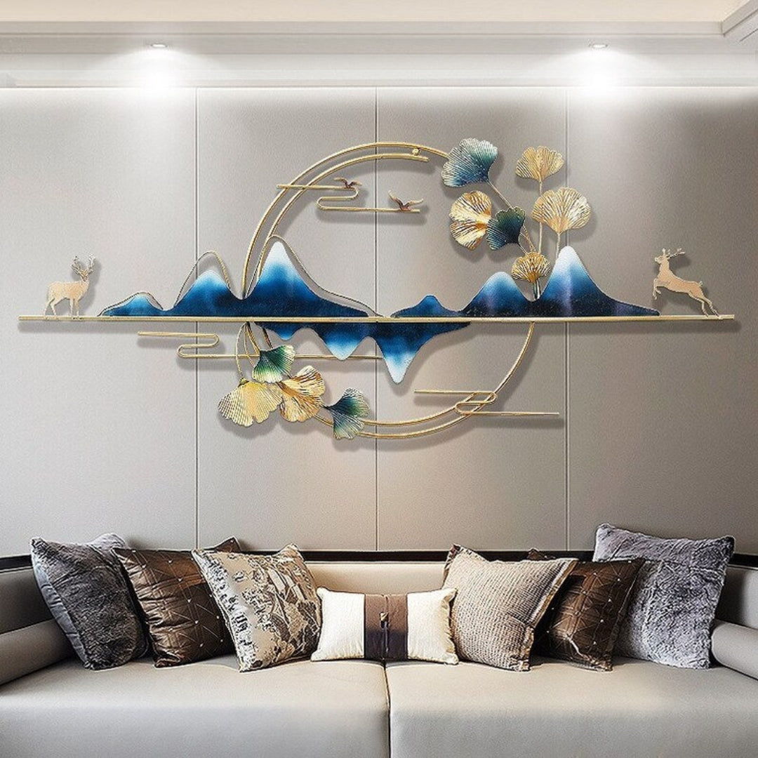 Deer Landscape Nature 3D Metal Wall Art