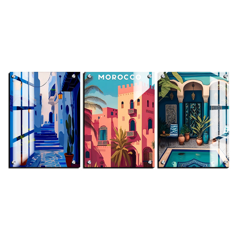 Morocco Gallery Wood Print Wall Art Set of 3