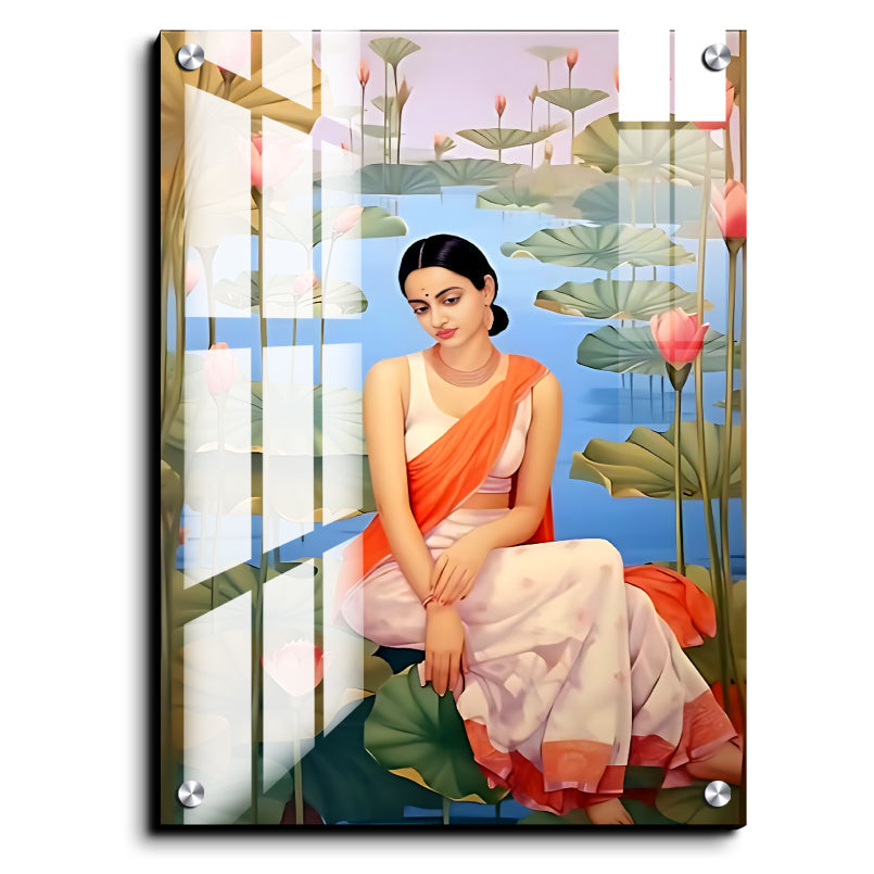 Thinking Women Wood Print Wall Art