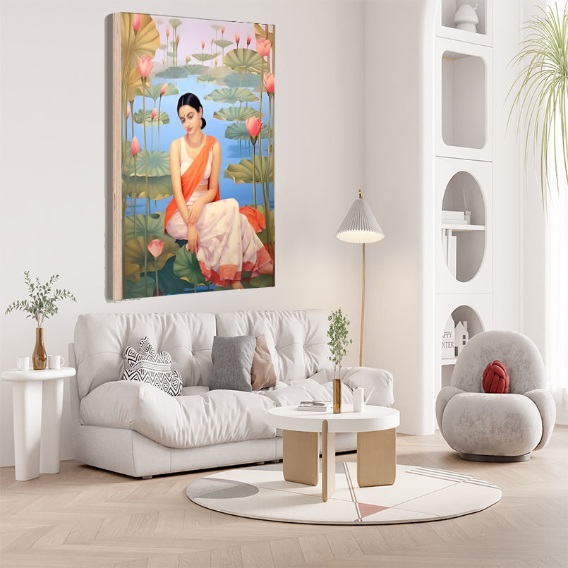 Thinking Women Wood Print Wall Art