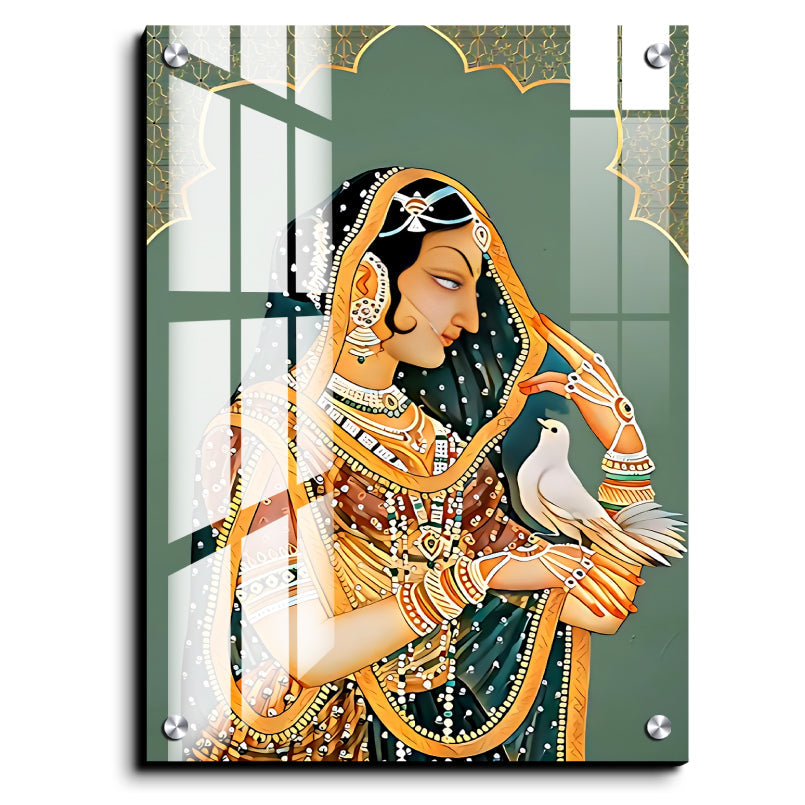 Queen With Pigeon Wood Print Wall Art