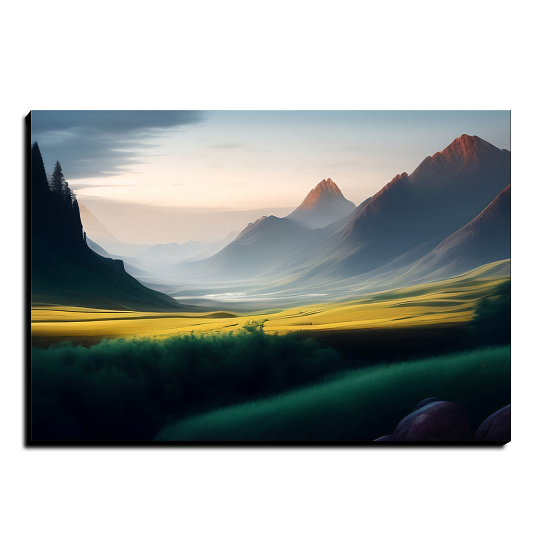 Beautiful Blue Nature Landscape Luxury Wall Painting