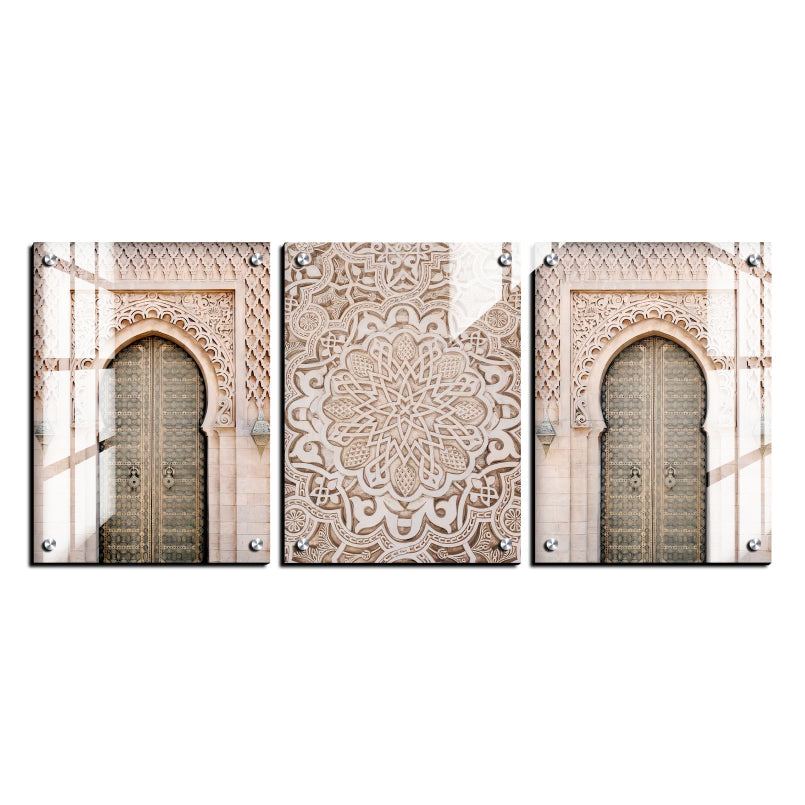 Morocco Oriental Door Wood Print Wall Art Set of 3