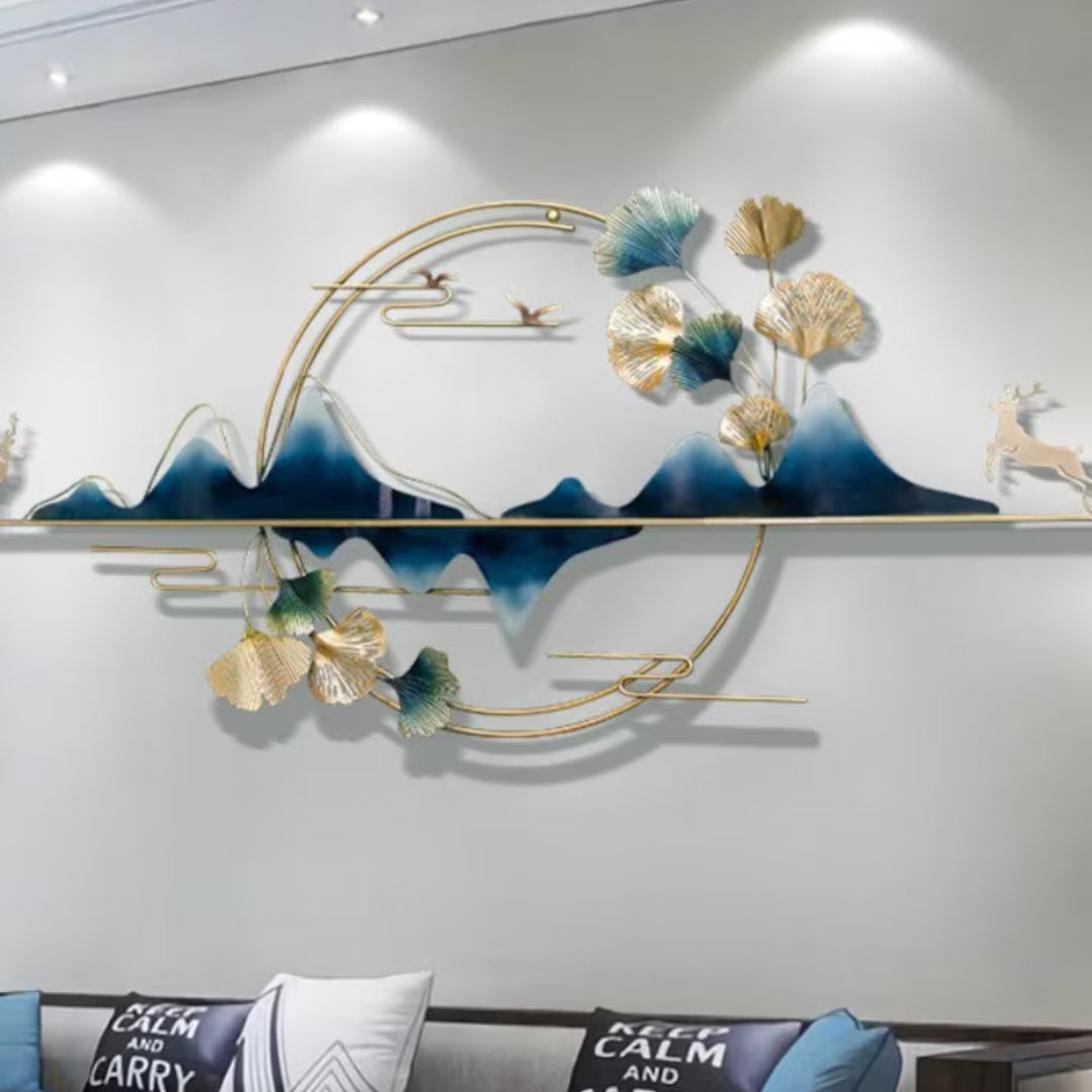 Deer Landscape Nature 3D Metal Wall Art