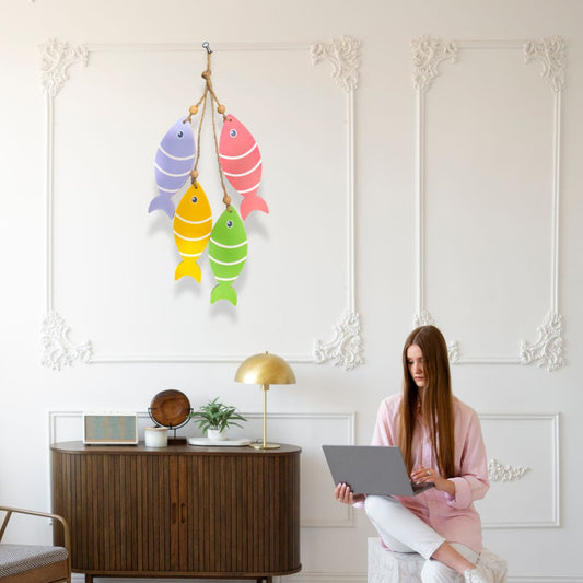 Antique Wooden Imitative Fish Wall Hanging