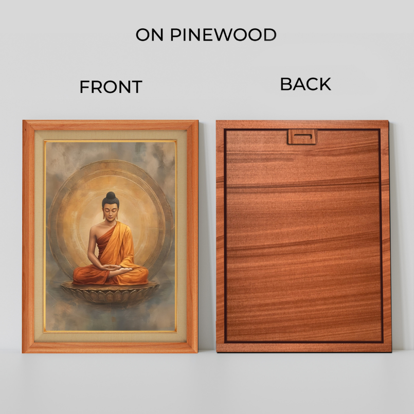 Buddha In Meditation Wood Print Wall Art 18x23 Inches