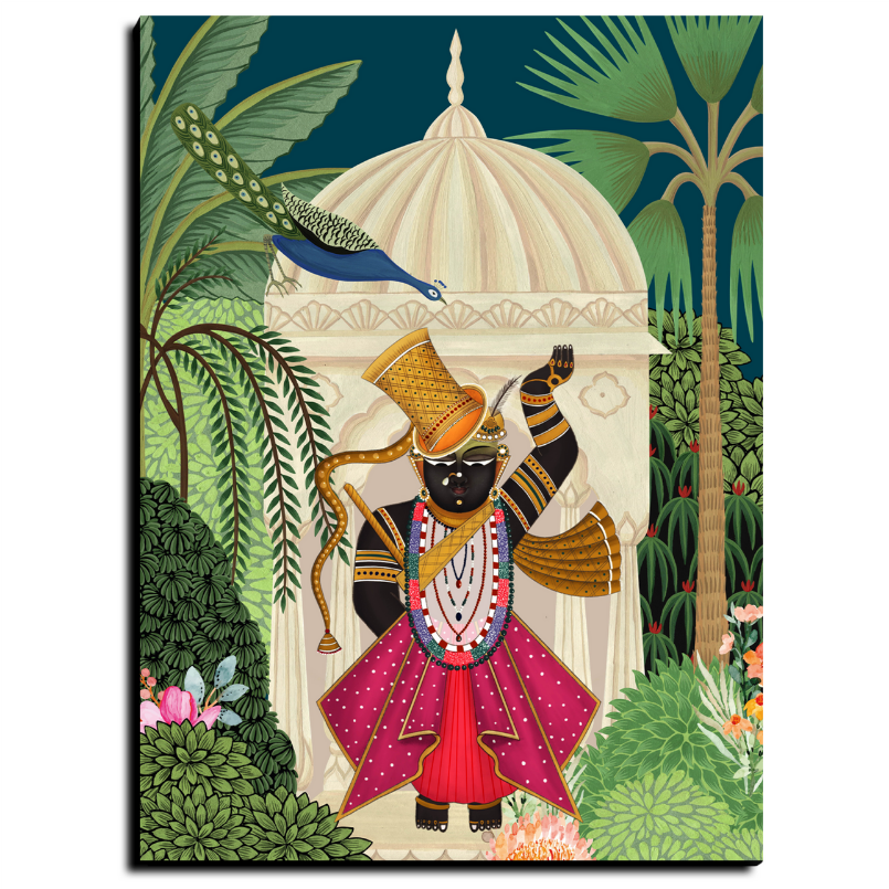 Shrinath Ji Pichwai Wood Print Wall Art