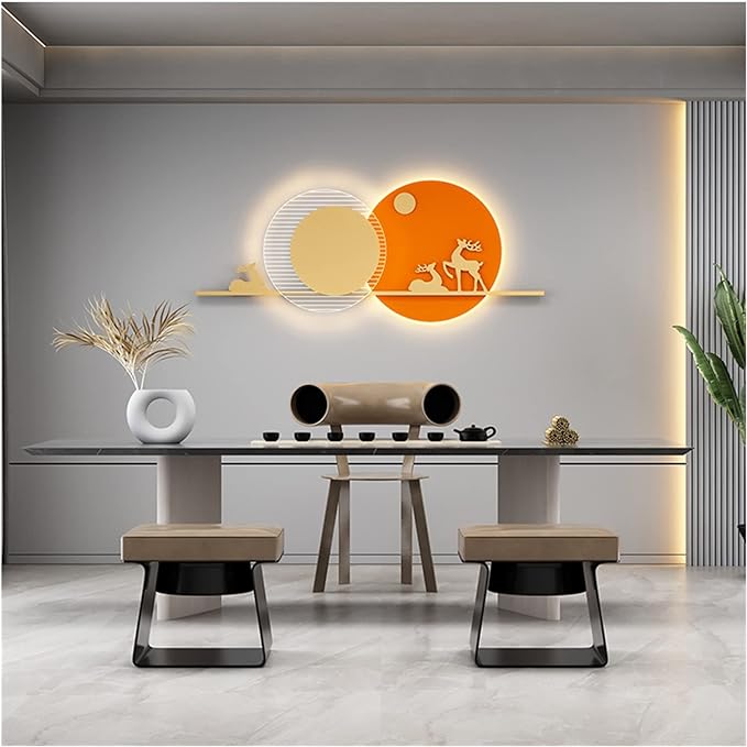Moon Deer 3D Lamp Metal Wall Art