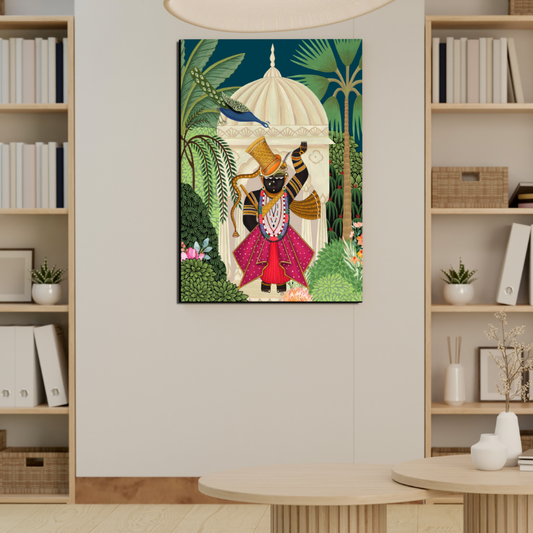 Shrinath Ji Pichwai Wood Print Wall Art