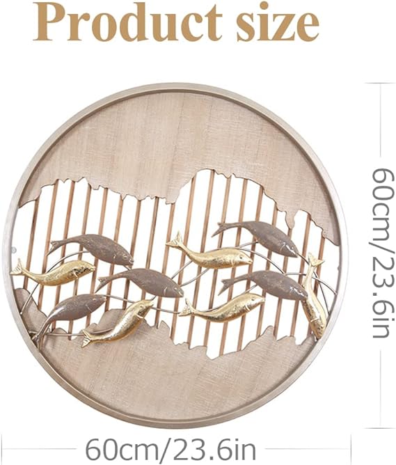 Waving Fish 3D Round Metal Wall Art