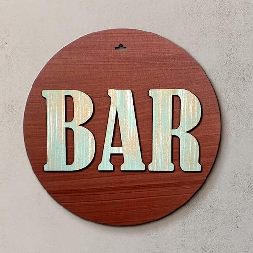 BAR Sign Board 3D Wall Art