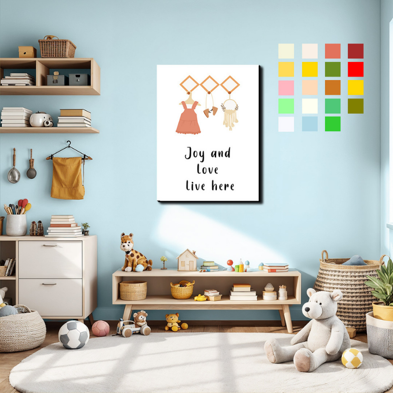 Joy and Love Live Here Wood Print Wall Art