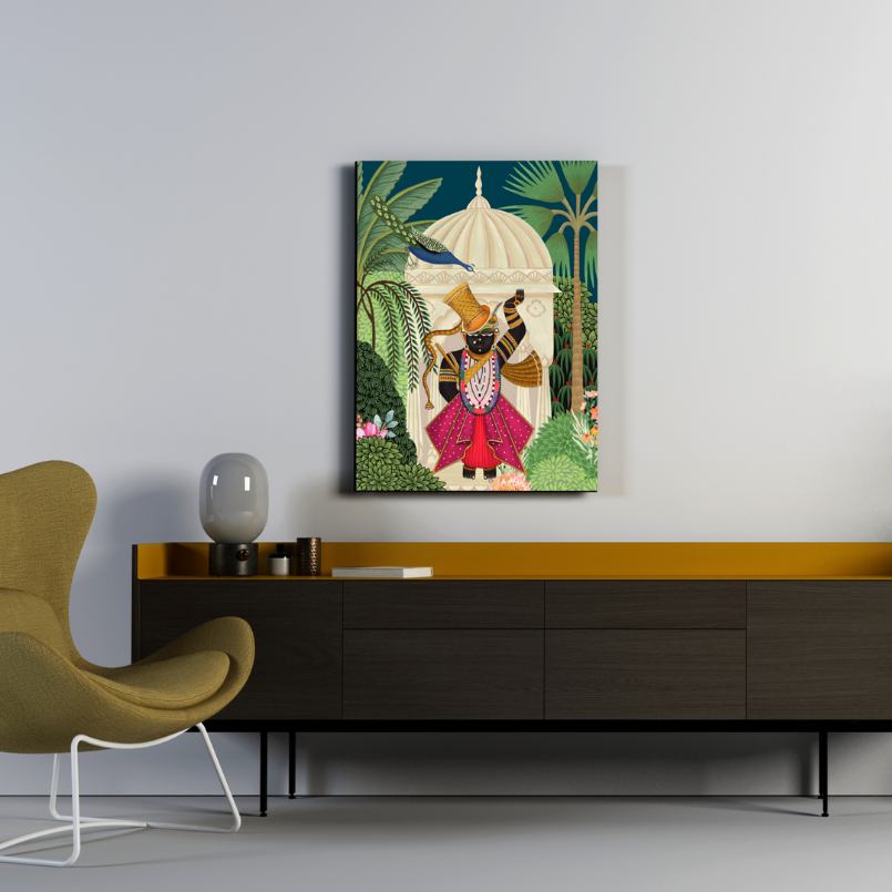 Shrinath Ji Pichwai Wood Print Wall Art