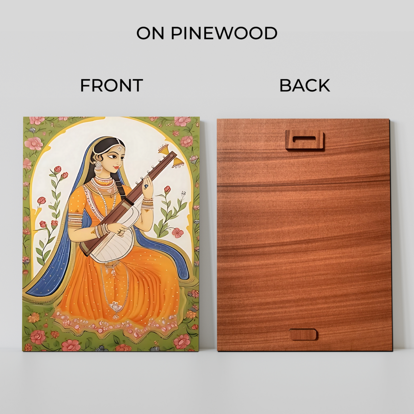Maa Saraswati Ji Modern Wood Print Wall Art
