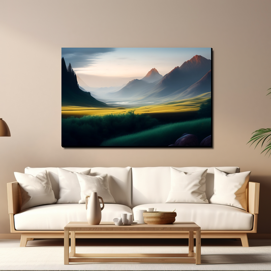 Beautiful Blue Nature Landscape Luxury Wall Painting