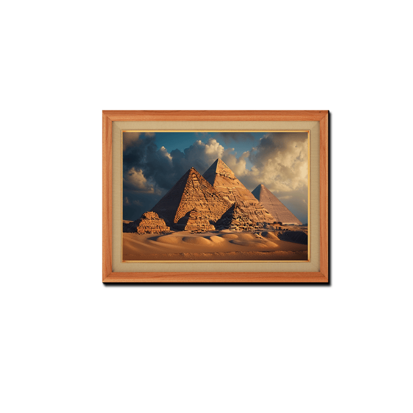Egyptian Pyramid World Heritage Wood Print Wall Art 23x17.5 Inches