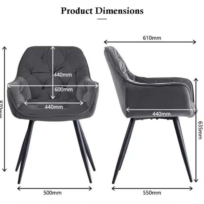 Velvet Soft Nordic Thick Luxury Padded Armchair