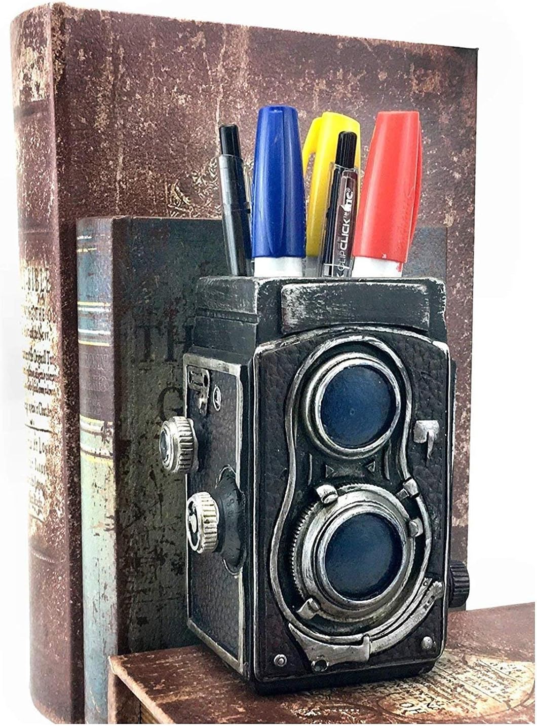 Vintage Camera Style Pen Holder or Vase