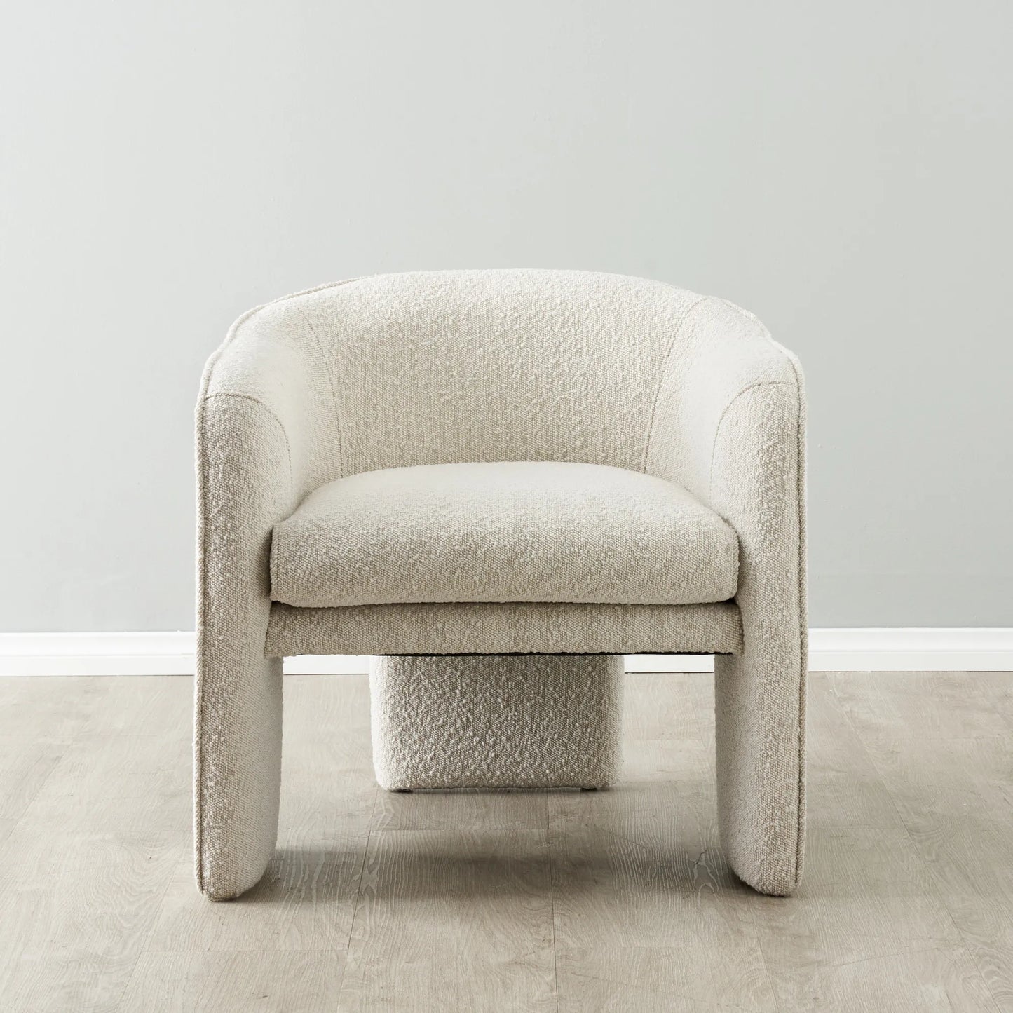 Mid-Century Modern Premium Velvet Armchair Cream