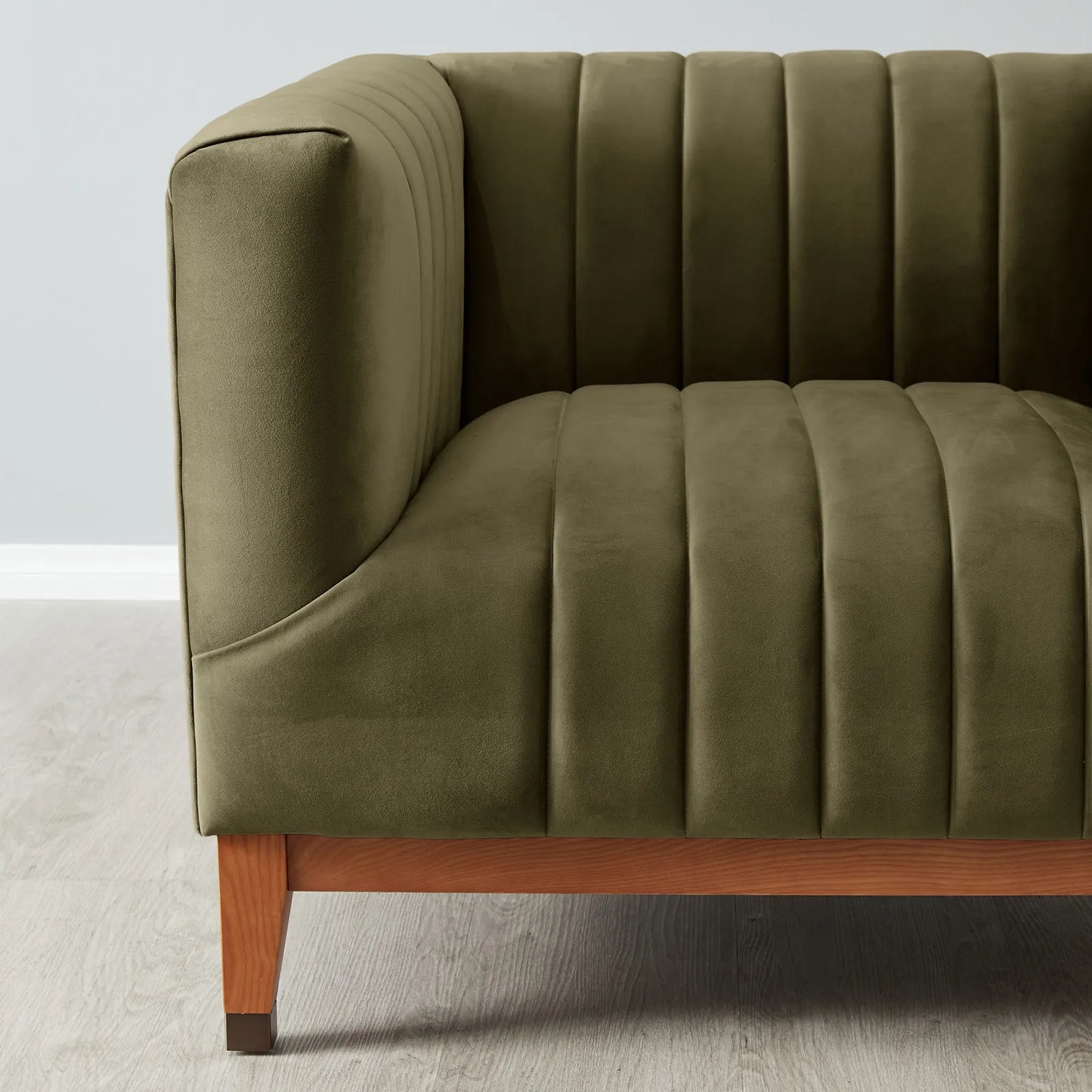 Olive Green Velvet Occasional Chair