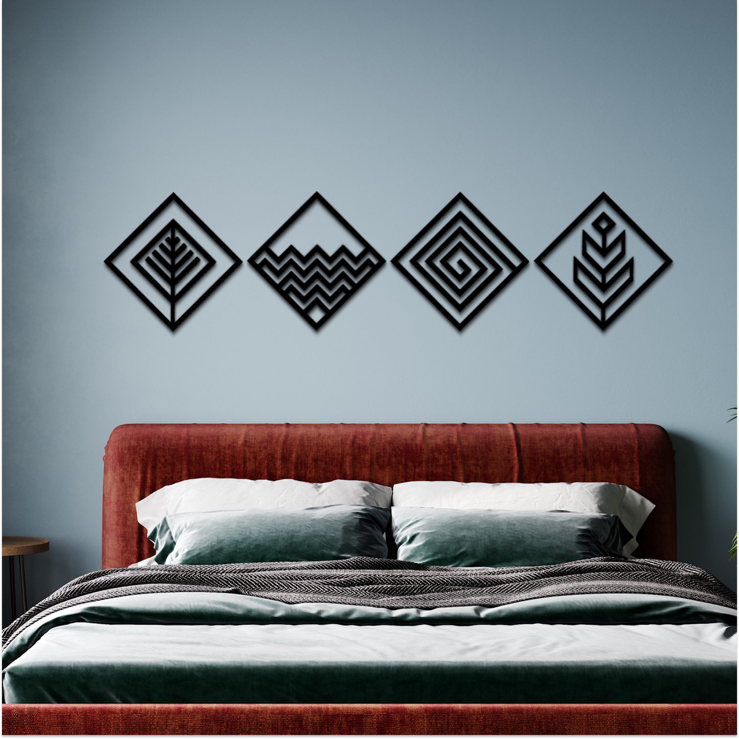 2 in 1 Four Elements Wooden Wall Art Set of 4