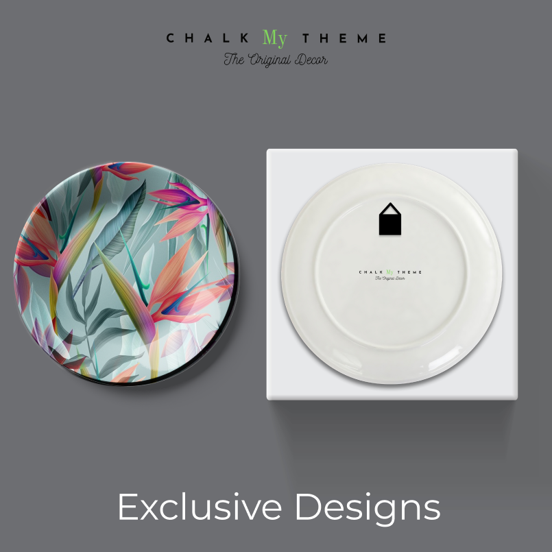 Tropical Leaves decorative home decor wall plate
