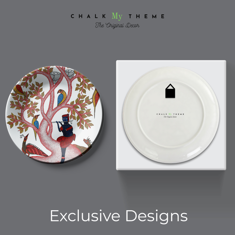 pink tree beautiful parrot ceramic wall plate for home decor