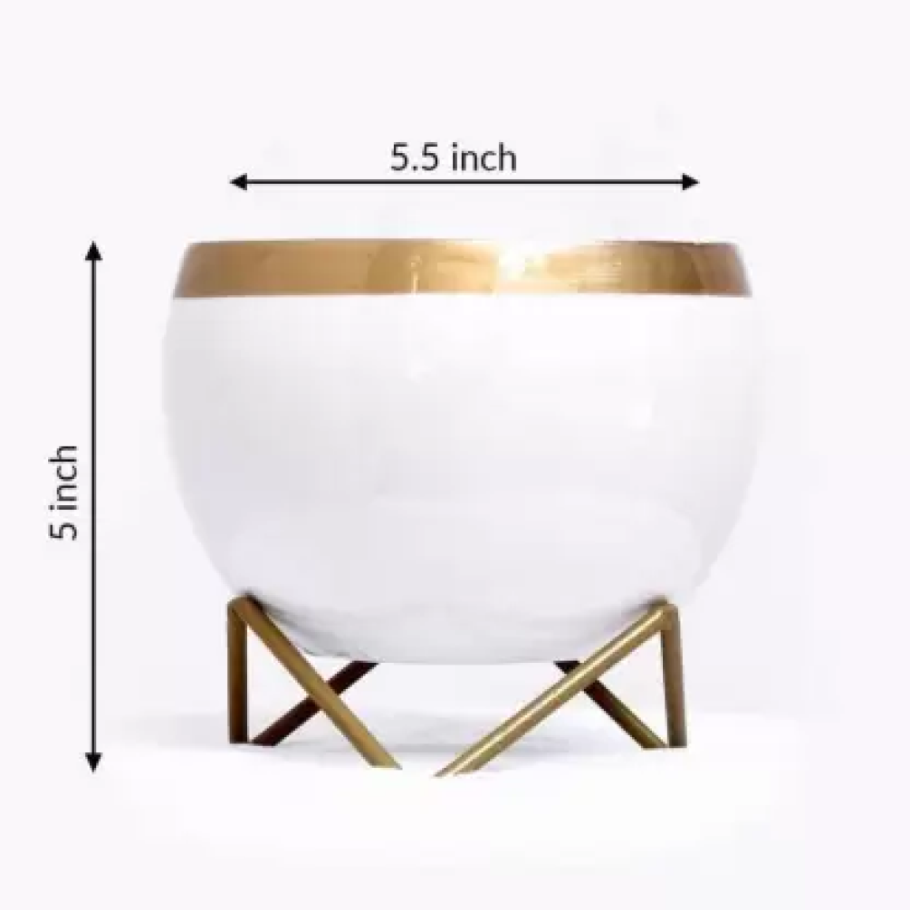 Decorative White Pot With Stand