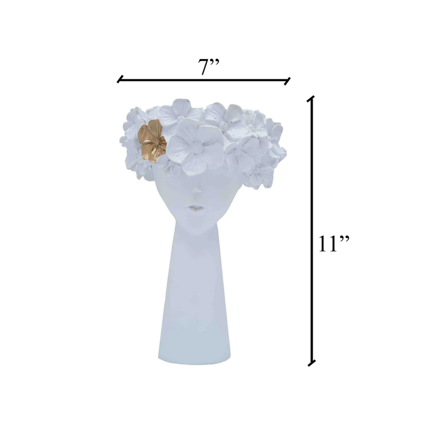 Long Neck Female Head Ceramic Planter For Home Décor