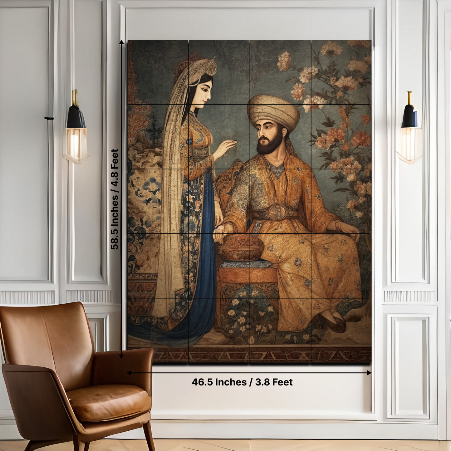 King & Queen Vintage Wood Print Wooden Wall Tiles Set