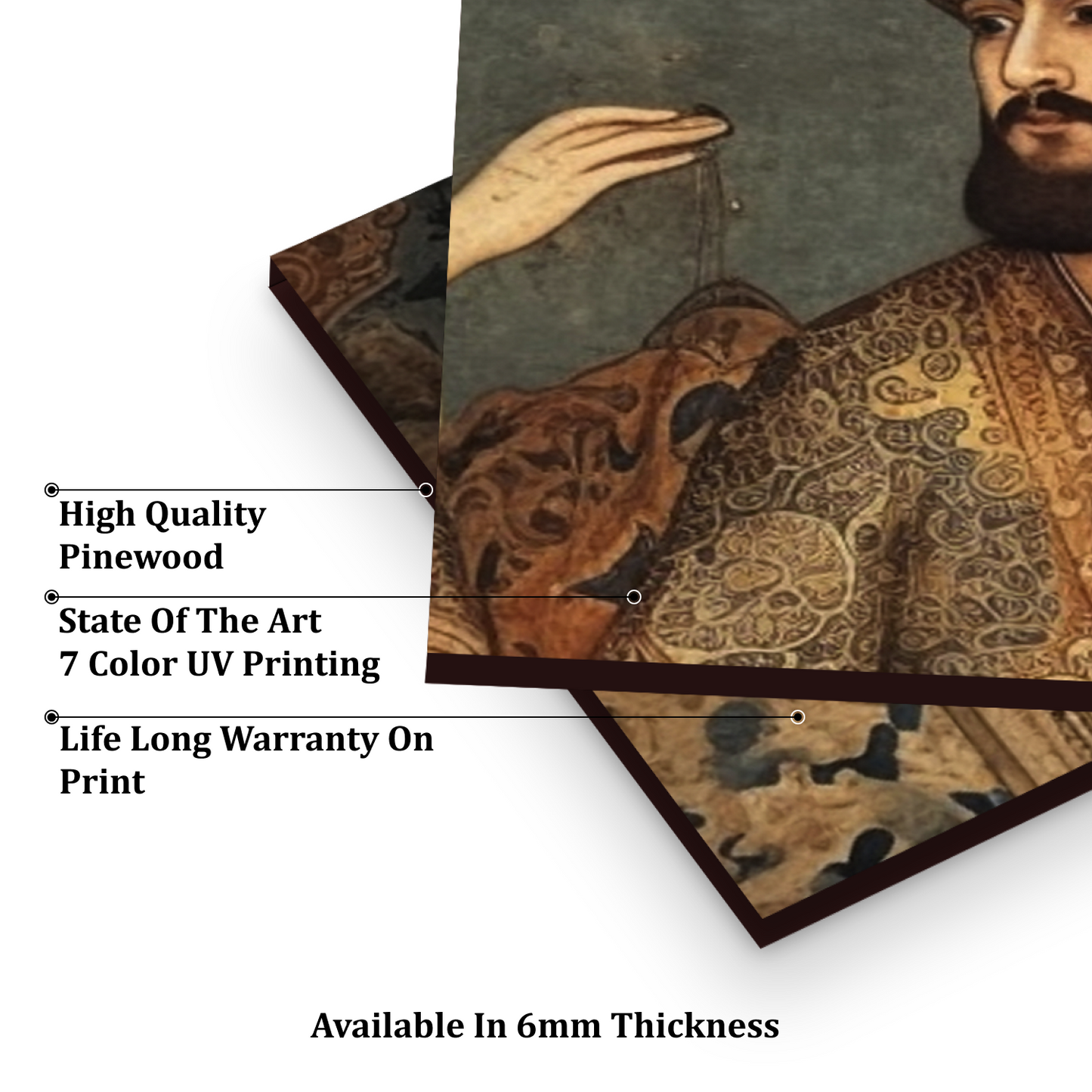 King & Queen Vintage Wood Print Wooden Wall Tiles Set