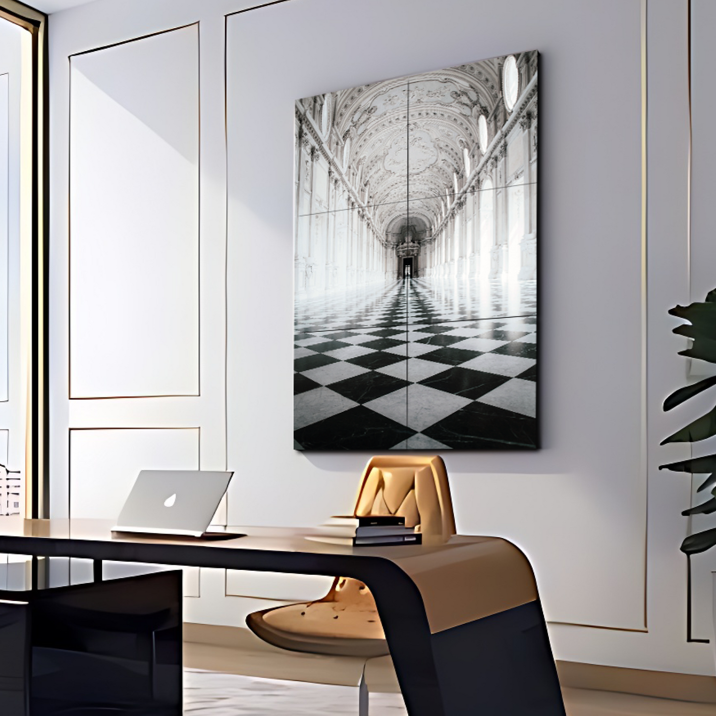 Architecture Hallway Wood Print Luxury Wall Tiles Set