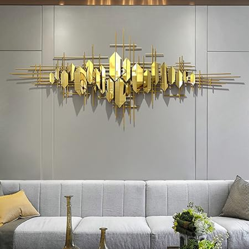 Golden Minimalist Luxury Metal Wall Art