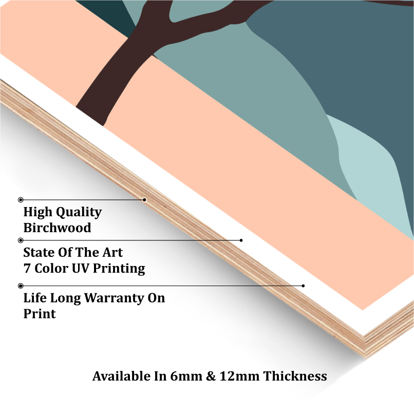 Night Boho Beige Wood Print Wall Art