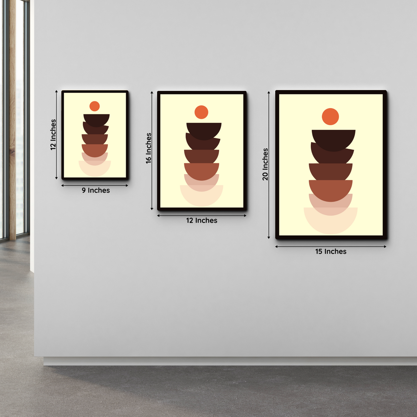 Stones Boho Beige Wood Print Wall Art
