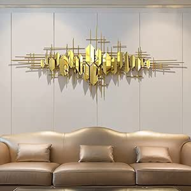 Golden Minimalist Luxury Metal Wall Art