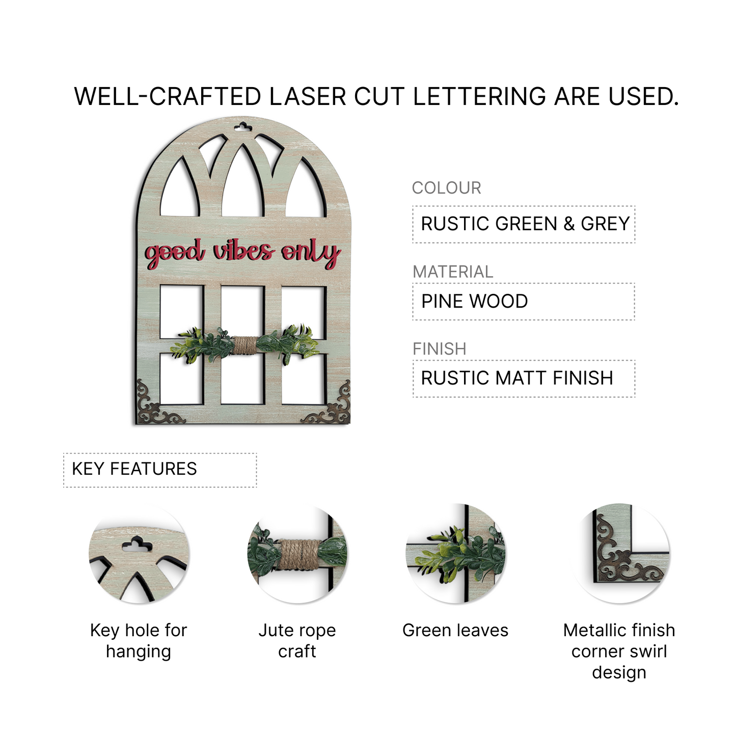 Good Vibes Only Window Wall Art